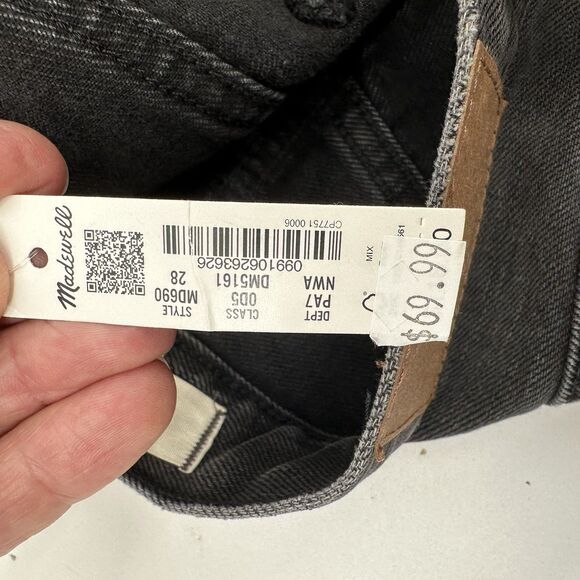 Madewell The Ballon  NWT‎ Wide Leg Jean Women's Sz 28  Pockets Black - Picture 13 of 16
